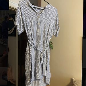 M GAP light blue / white stripe sundress